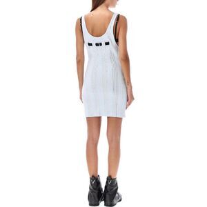 THE ATTICO Asymmetric One-Shoulder Voluminous Sleeve Mini Dress Women LIGHT_BLUE